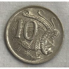 AUSTRALIA 1972 . TEN 10 CENTS COIN . LYREBIRD
